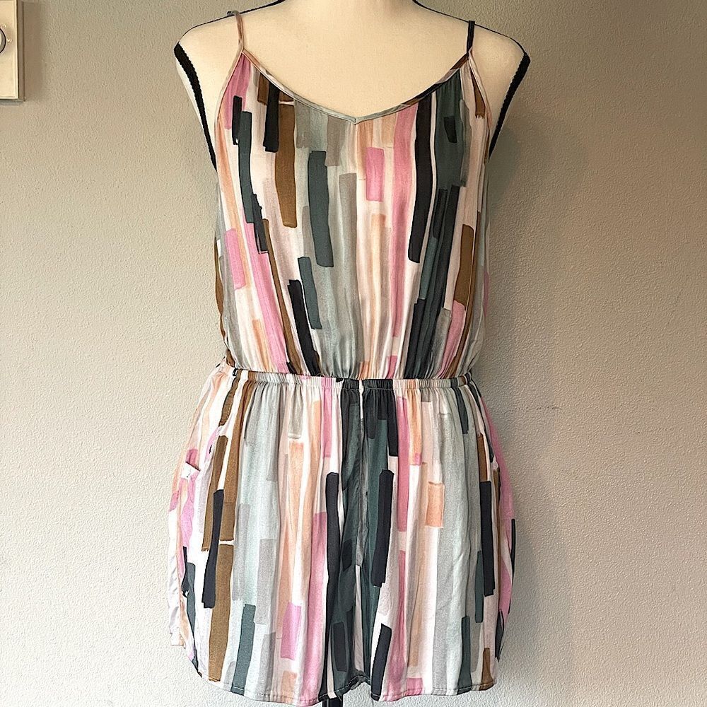 New! Bikini Lab Open Back Romper. Size Large.